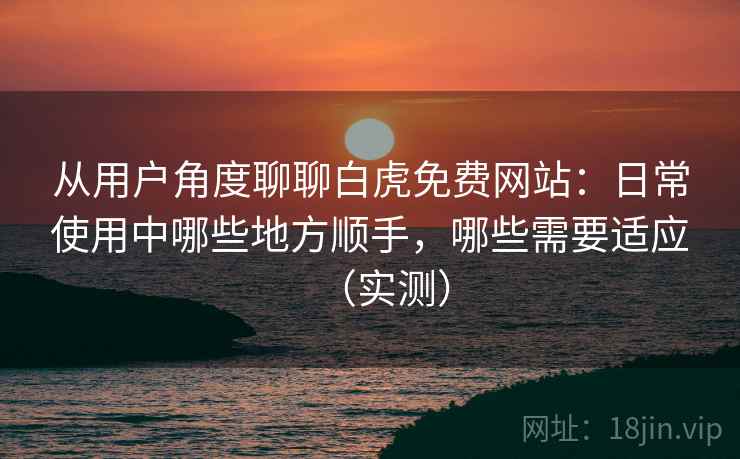 从用户角度聊聊白虎免费网站：日常使用中哪些地方顺手，哪些需要适应（实测）