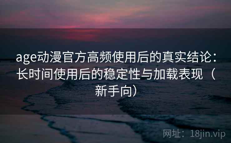 age动漫官方高频使用后的真实结论：长时间使用后的稳定性与加载表现（新手向）