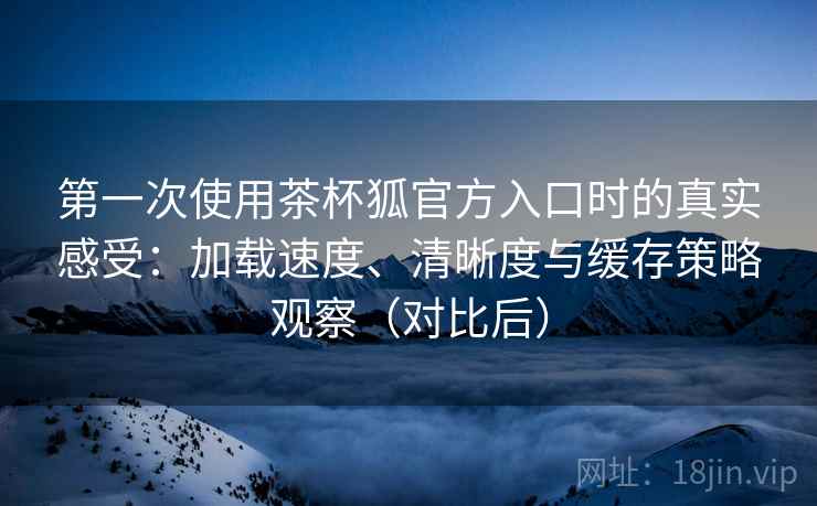 第一次使用茶杯狐官方入口时的真实感受：加载速度、清晰度与缓存策略观察（对比后）